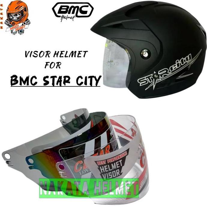 Kaca helm BMC STAR CITY visor helmet bmc STARCITY pelangi hitam bening