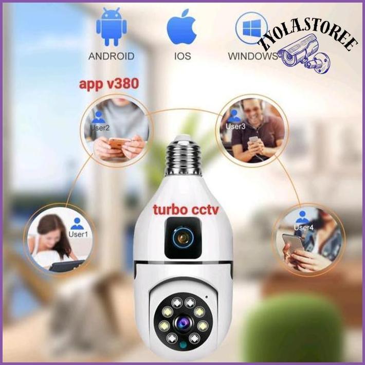 CAMERA CCTV BENTUK BOHLAM LAMPU V380PRO / V380 DUAL KAMERA WIRELESS HEMAT