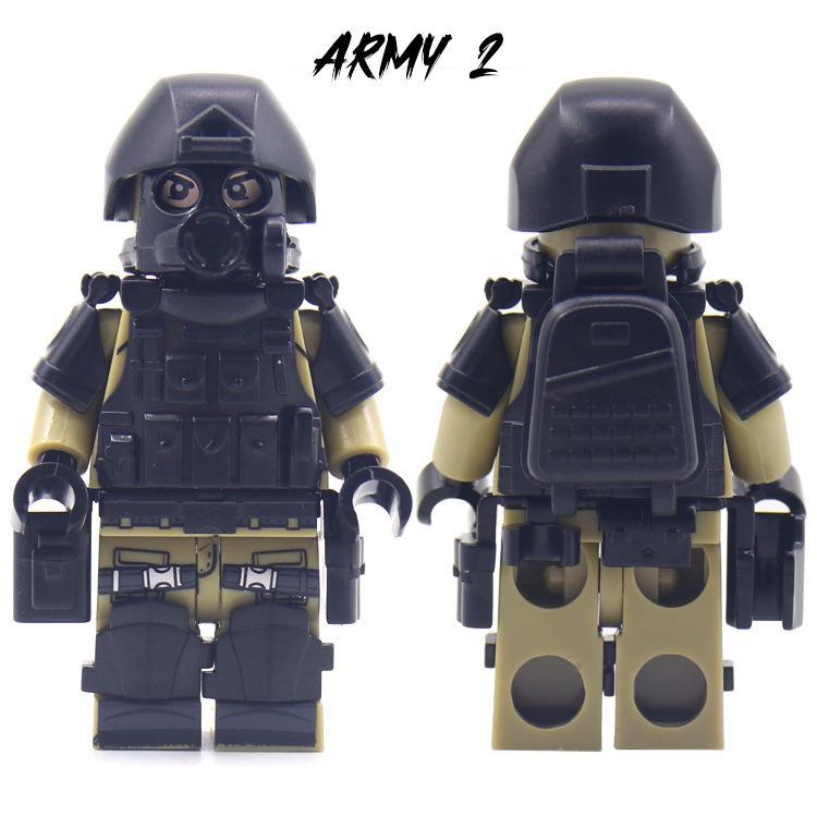 Mainan Balok Brick Bentuk Minifigure Model Polisi Militer Swat