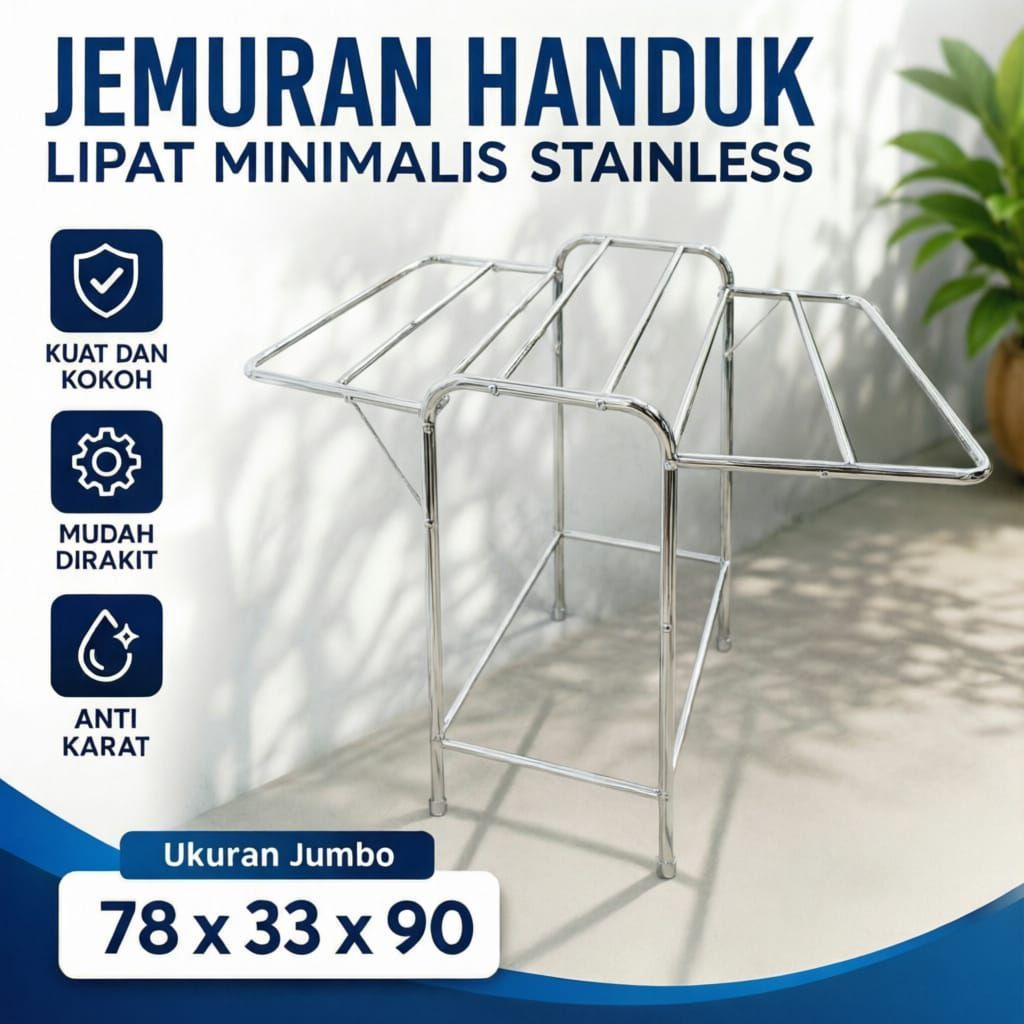 jemuran handuk lipat stenlis/jemuran aluminium