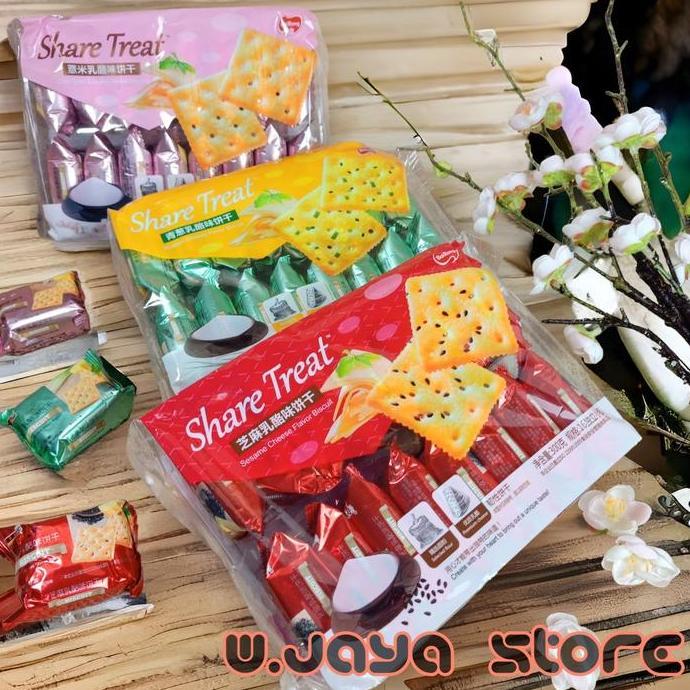 Khirin_Store - Bairong Share Treat 300G Biscuit Keju Jepang /Jali /Daun Bawang /Wijen