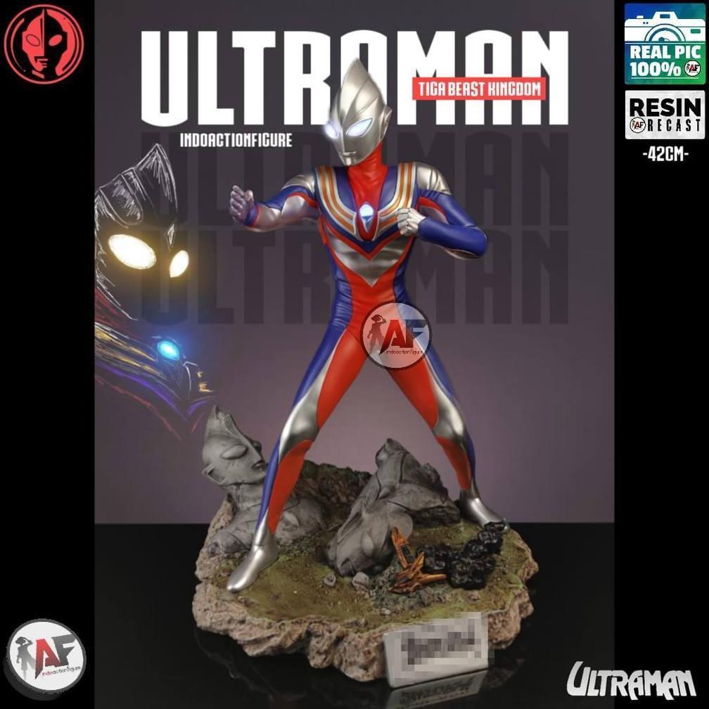 STATUE ACTION FIGURE ULTRAMAN TIGA BEAST KINGDOM RESIN WITH LED