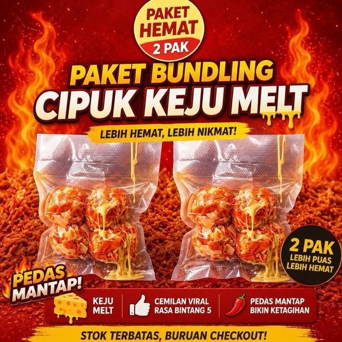 Etallase Cipuk Keju Melt & Cipuk Ireng Keju Melt Instan Praktis Frozen Food Cemilan Rumahan 4 PCS Pe