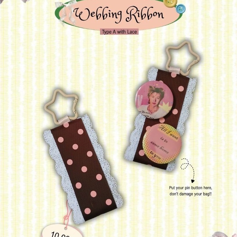 [OPEN PO] WEBBING RIBBON LACE untuk pin button