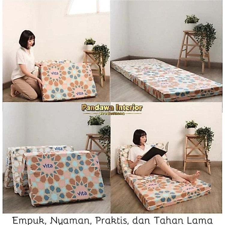 (TUKATUKU SHOP) Kasur Busa Lipat 4 Inoac Vita Karlip Garansi Resmi 10 Tahun 180x200x5 180x200x10 160