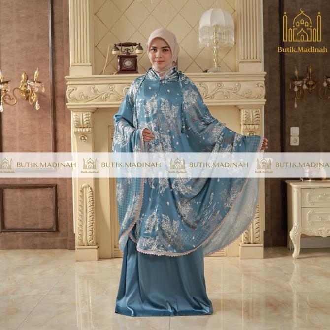 Litgo- Butik.Madinah Mukena Desa Rania Silk In1 Renda Meh Jumbo