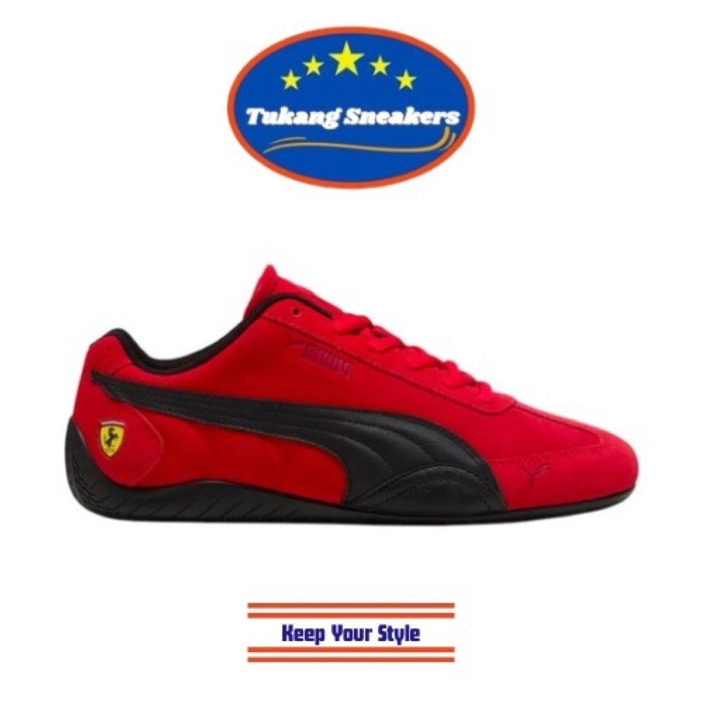 Sepatu Sneakers Unisex Puma Ferrari Speedcat Red Black PMA309404-02