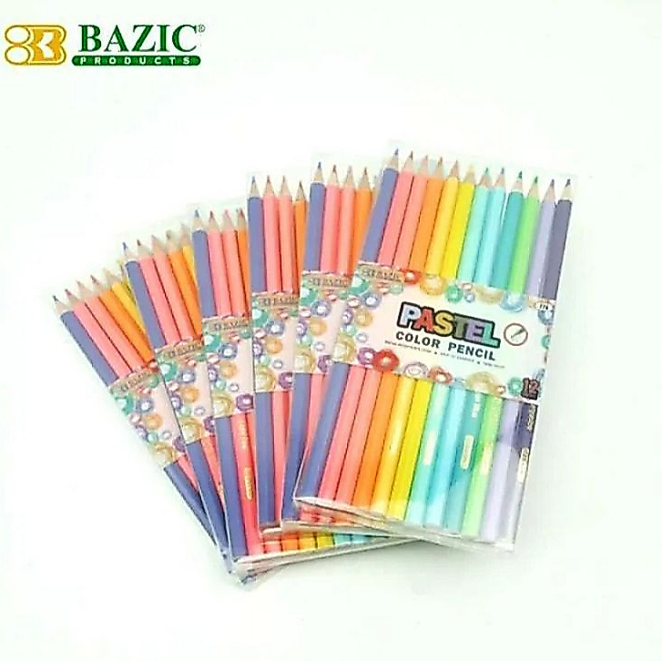 Bazic - Cat Kayu Pastel / Clear Kayu Coloring Pastel 12 Warna