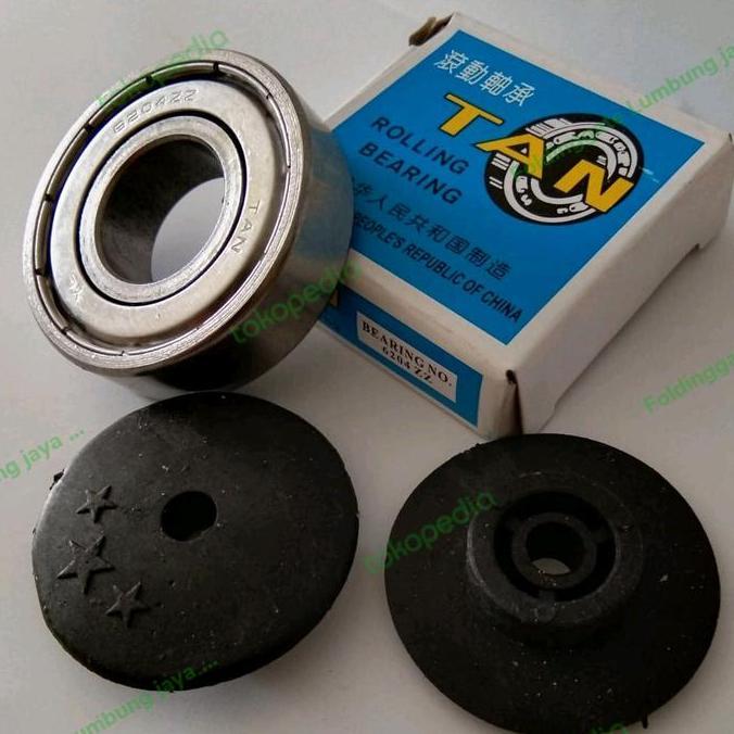 Bearing 6204 ZZ Laher Roda Folding Gate 2 Pcs Tutup