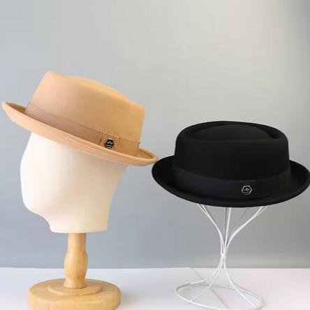 KIAMA - Topi Laken Fedora Original Import 100% Woll Murni Wool Felt Bowler Hat with Textured Crown &