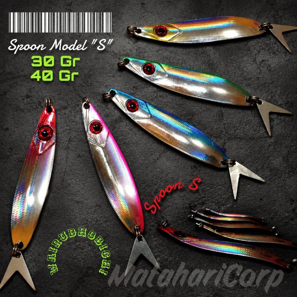 Spoon Lure TERBARU MODEL S 30gr /40gr - Umpan casting Tengiri Barakuda Talang