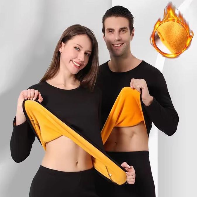 LongJohn Thermal Import Pakaian Baju Dalam Hangat Bulu LongJohn Musim Dingin Pria & Wanita Tebal Saf