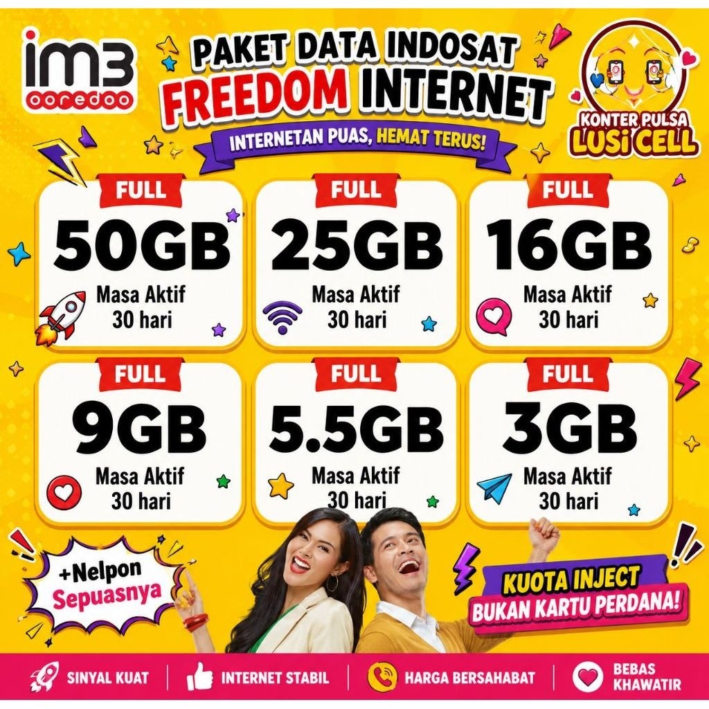 PROMO PAKET DATA INTERNET INDOSAT IM3 OOREDOO TERMURAH / VC IM3 MURAH