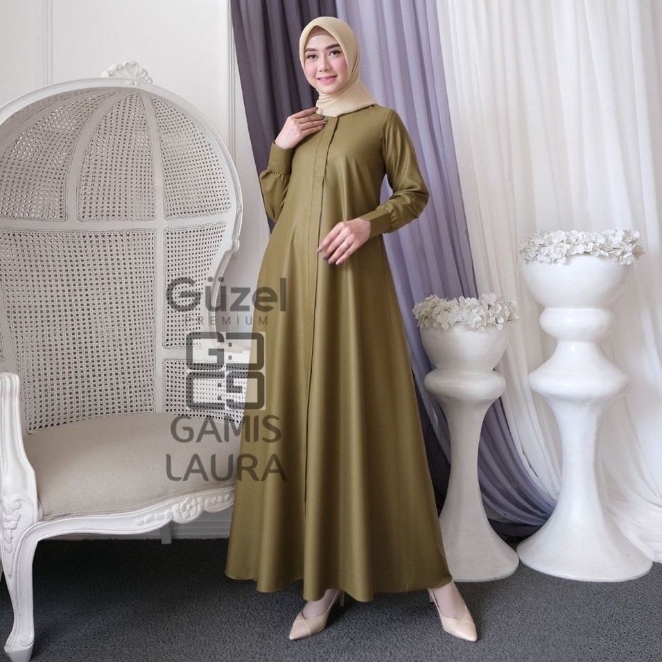 Gamis Laura Polos Bahan katun toyobo - Guzel