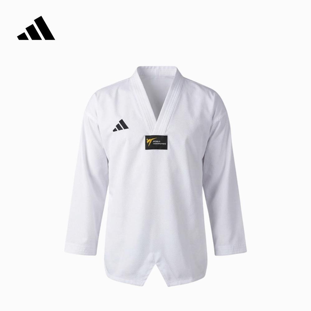 DOBOK ADIDAS ELITE FIGHTER / UNIFORM TAEKWONDO / ADIDAS KERAH PUTIH (TERBAIK) (TERBARU) (TERMURAH)