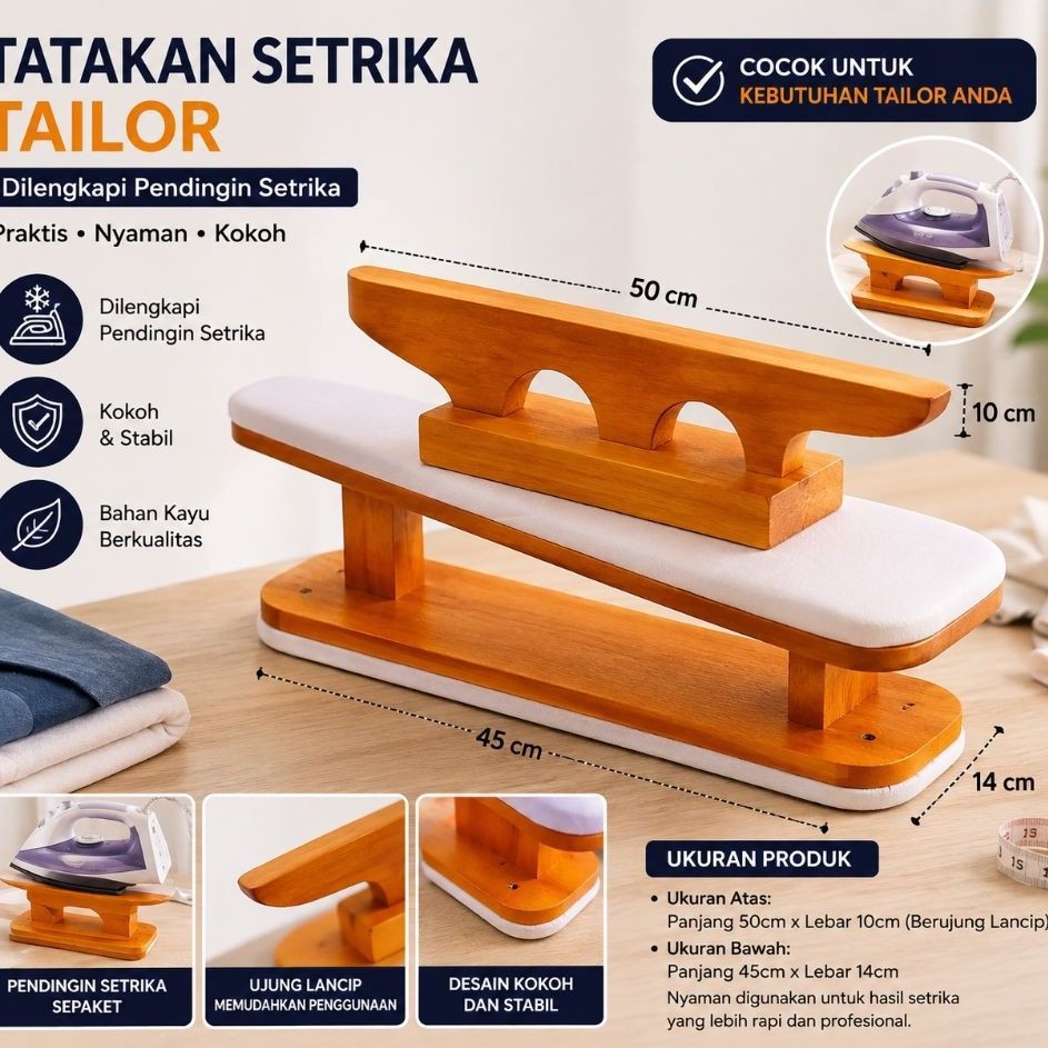 Tatakan Setrika Tailor Atas Bawah Busa Tahan Panas