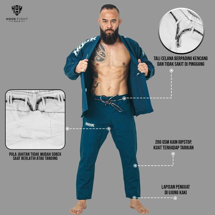 Gi Jiujitsu Hook Elite, Gi Jujitsu, Bjj Gi, Gi Bjj Jiu Jitsu,Jujitsu Gi, Gi Jujitsu Hook (TERBAIK) (