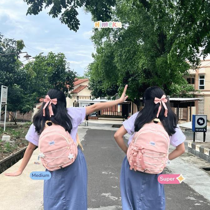 Himeku TAMAGO SUPER Backpack - Tas Besar - Muat Laptop - Ransel Kanvas Wanita Pria