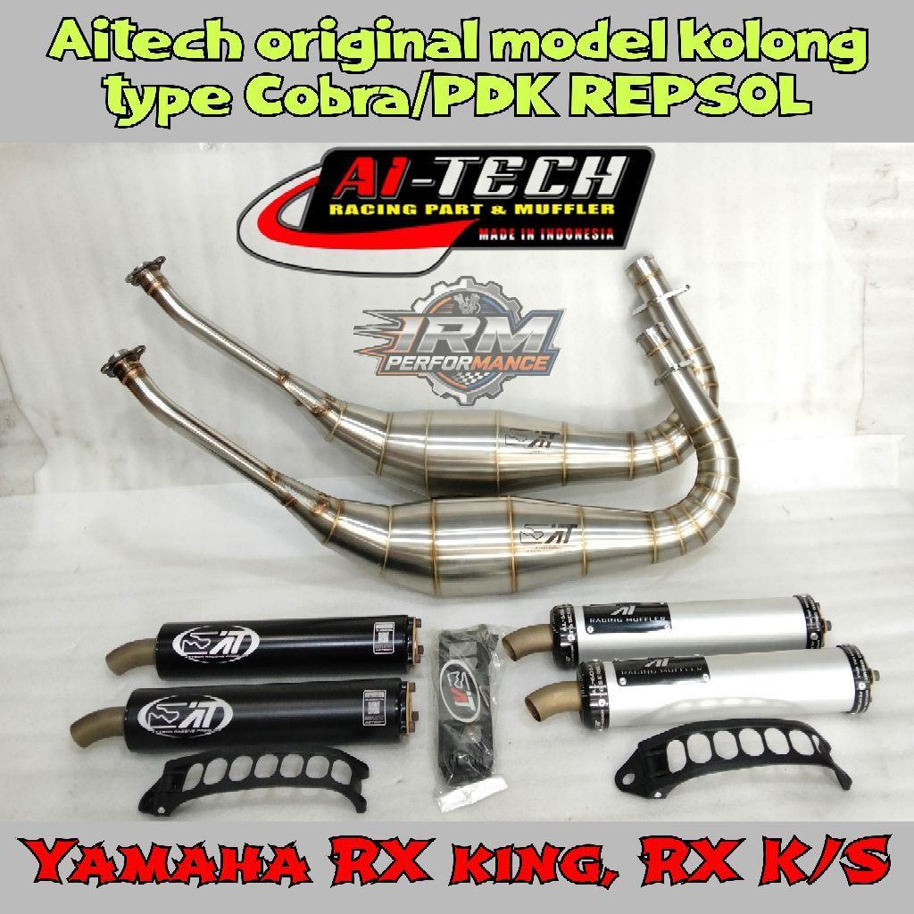 Knalpot AITECH ORIGINAL FULLSET Yamaha RX King RX K / S Special Cobra New GEN 4 & 2 Stainles Anti Ka