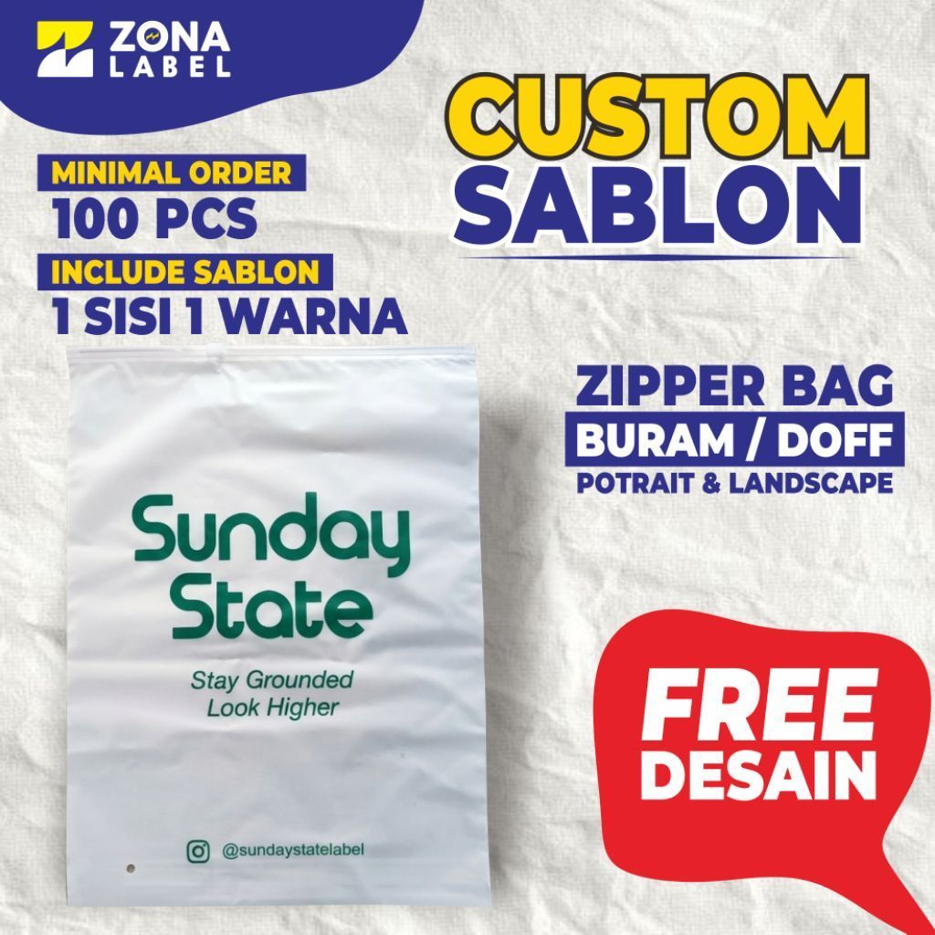 [100Pcs] Plastik Ziplock Hijab / Plastik Zipper Jilbab Frosted Baju Pakaian / Plastik Ziplock Bag Cu