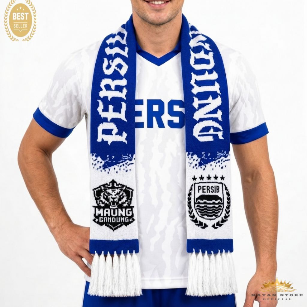 Syal Persib Bandung Rajut Premium | Syal Viking Bobotoh | Syal Bola Persib Original Style | Syal Sup