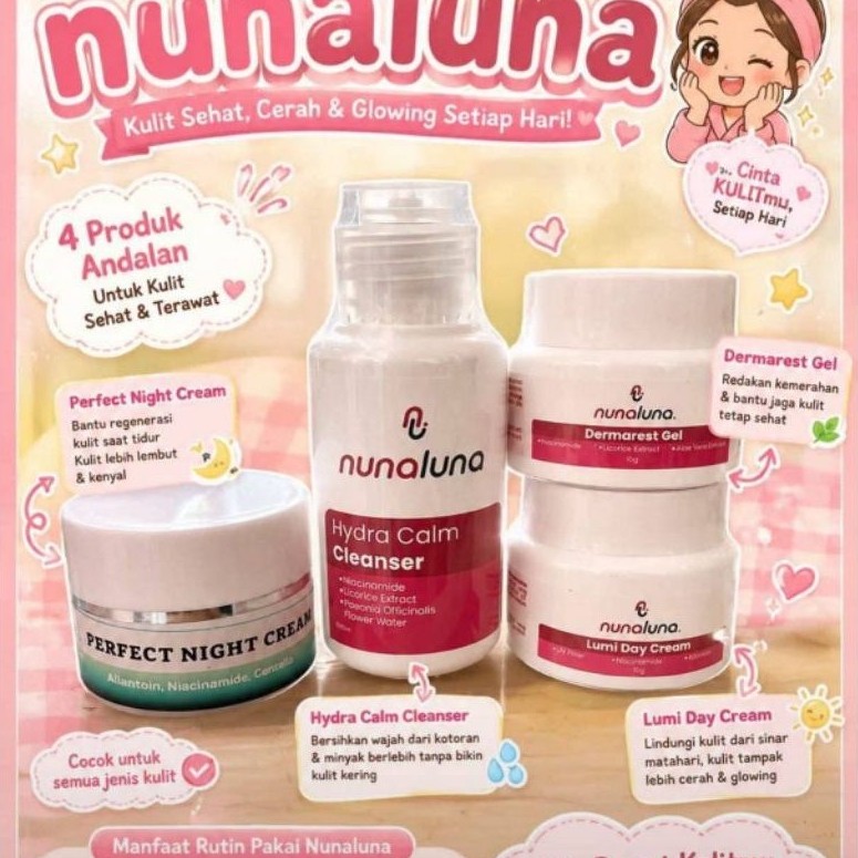 NUNA LUNA SKINCARE/NUNA LUNA BEAUTY/SKINCARE NUNA LUNA PAKET PERAWATAN WAJAH