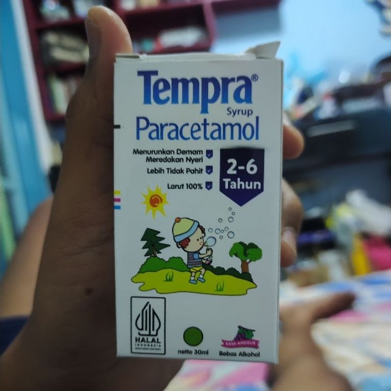 Tempra Sirup Rasa Anggur 100ml - Paracetamol 160mg/5ml, Meredakan Nyeri Ringan, Menurunkan Demam, Un
