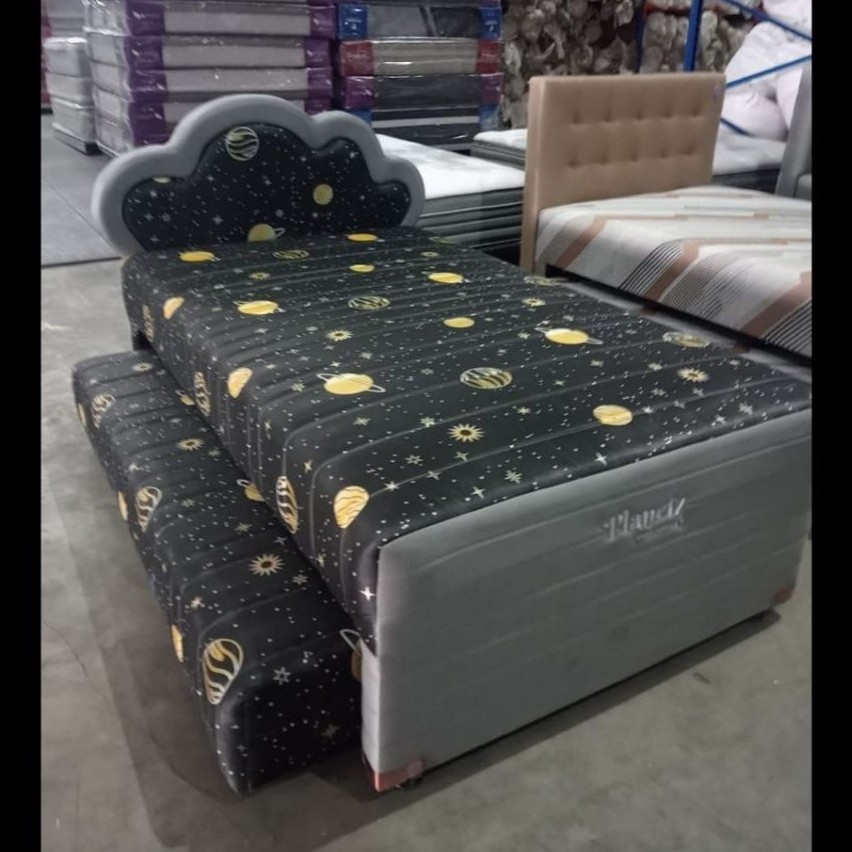 SPRINGBED MERK ANGEL TYPE BED DORONG 2 IN 1 Type Planetz , lengkap GARANSI RESMI PABRIK. UK.120 X 20