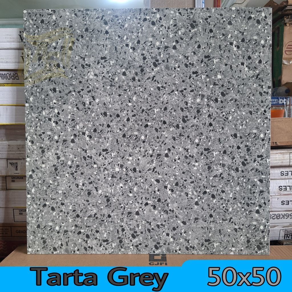 Keramik Lantai 50x50 ICARUS Tarta Grey Grade 1 Keramik lantai teras, carport, kamar mandi
