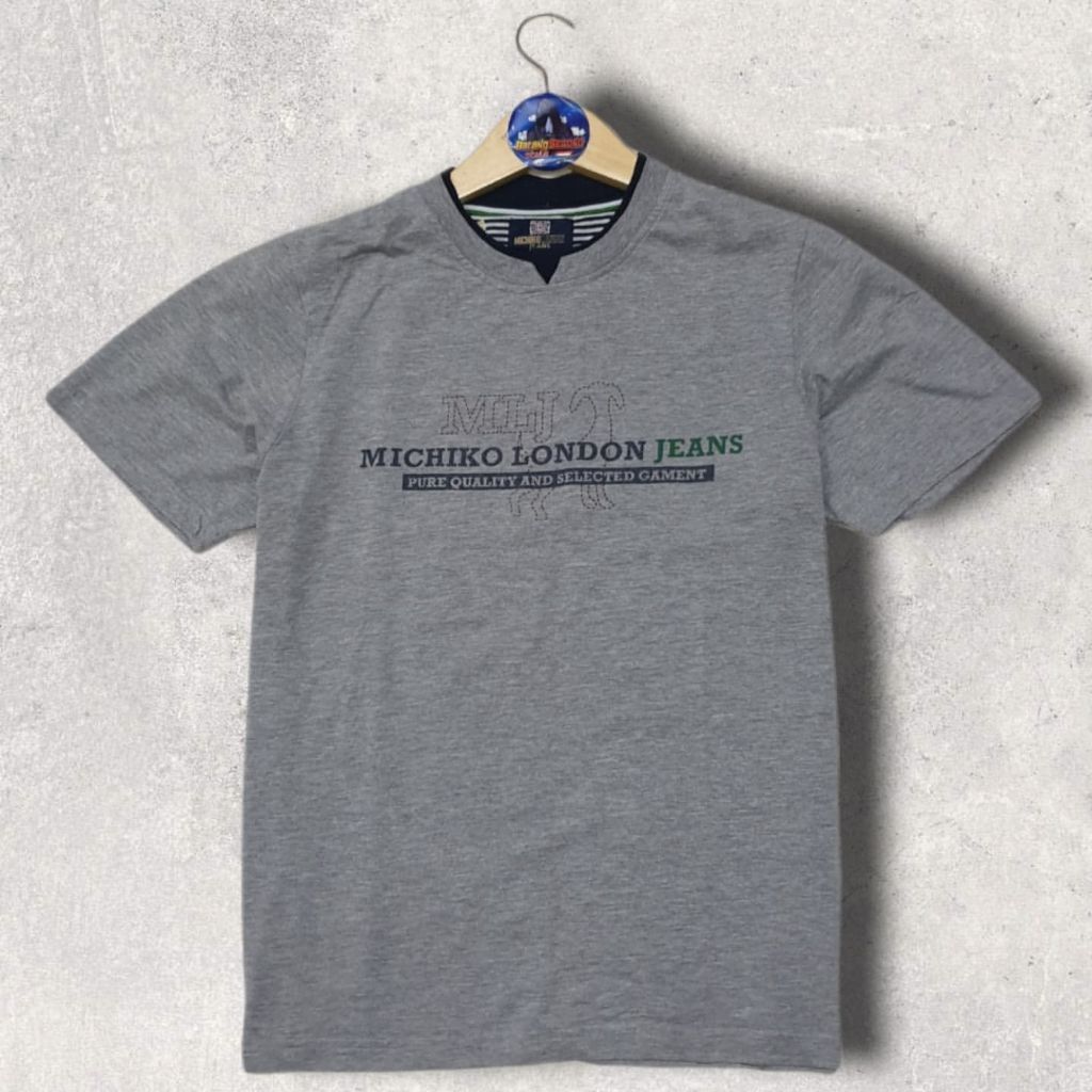 Kaos Tshirt Pria Lengan Pendek Abu-Abu Michiko London Jeans