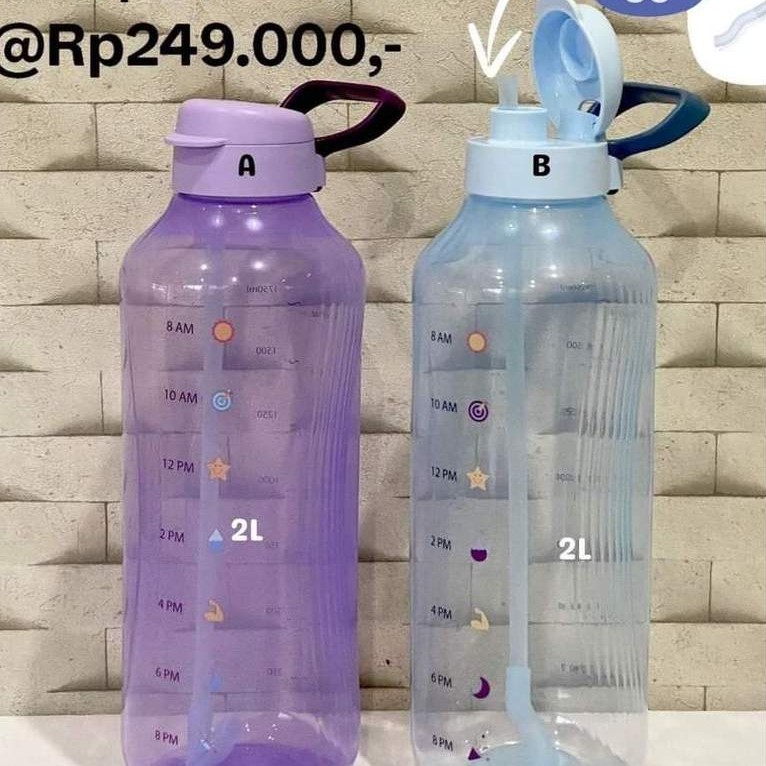 Tupperware aqua vibe 2 liter botol minum jumbo dengan sedotan