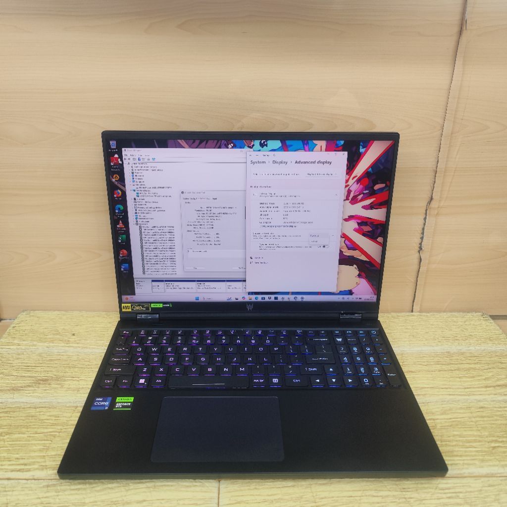 Laptop Second Acer Predator Helios Ph16-71 Core i9-13900HX Ram 16GB Ssd 1TB Rtx 4070 8GB WQXGA