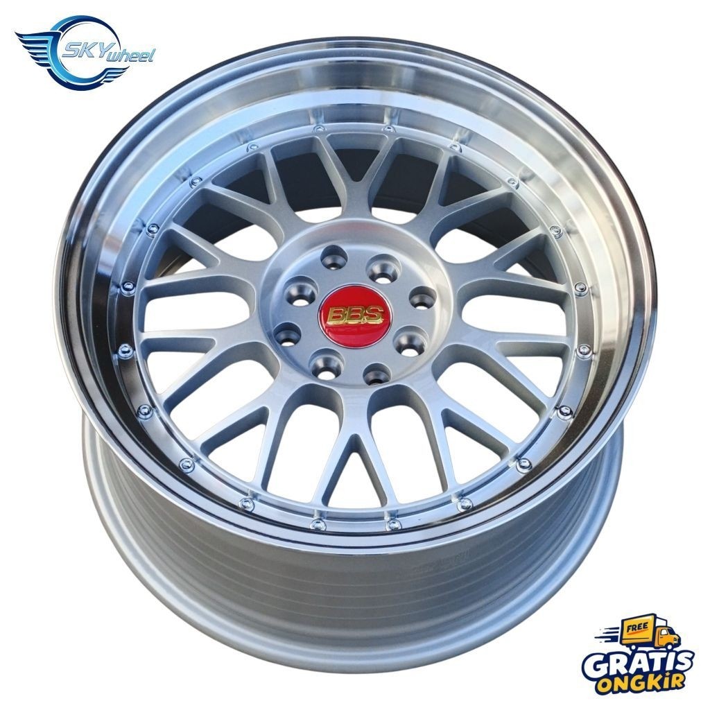 Velg BBS LM R17 Lebar Celong 7,5/8,5 Pcd 4X100-4X114,3 ET 38/40 Silver Polish