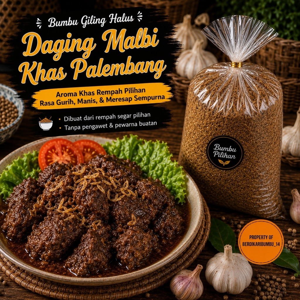 Bumbu Racik Giling bumbu tumis DAGING MALBI SERBAGUNA Masakan Khas Palembang Ala Nusantara Rumah UKU