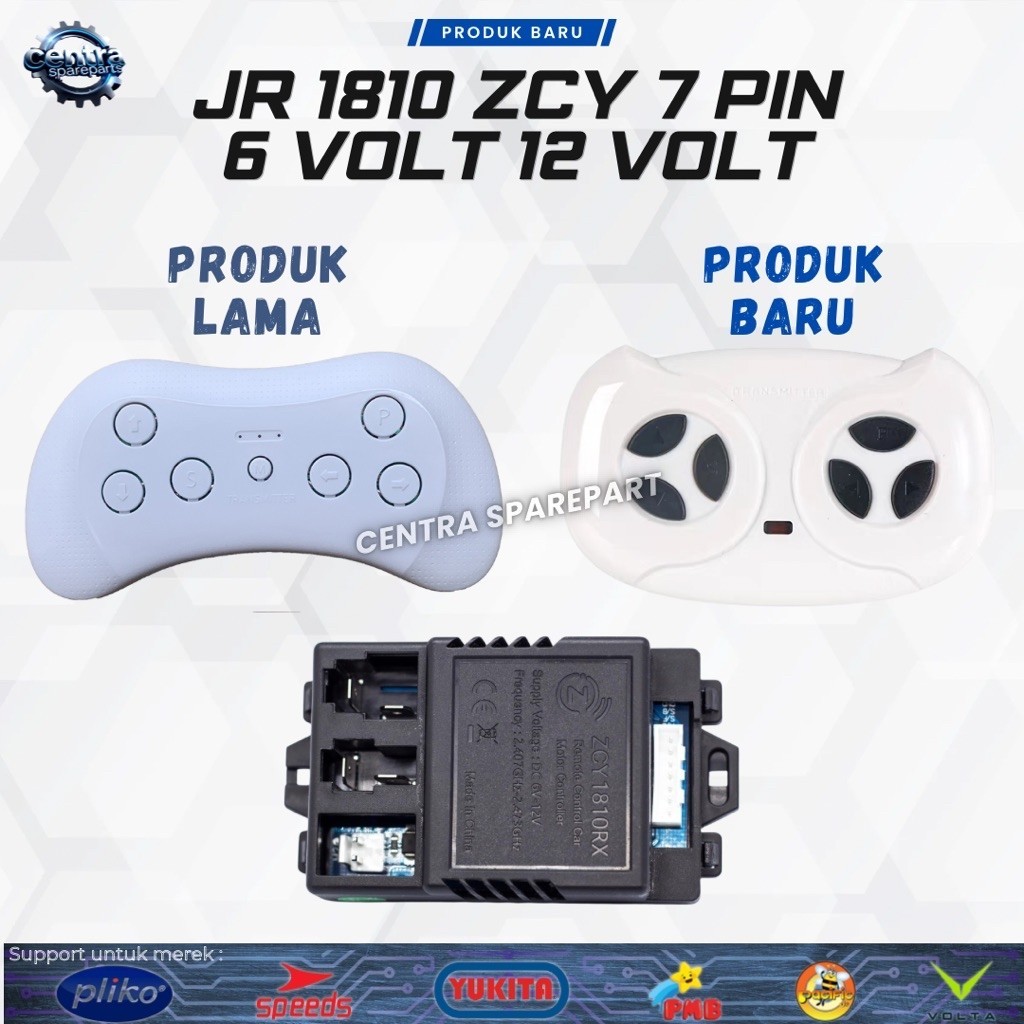 Receiver Zcy1810rx Jr1810rx 7pin 6v-12v Remote Control Mobilan Aki Anak Modul Ic Box Hitam 2.4ghz