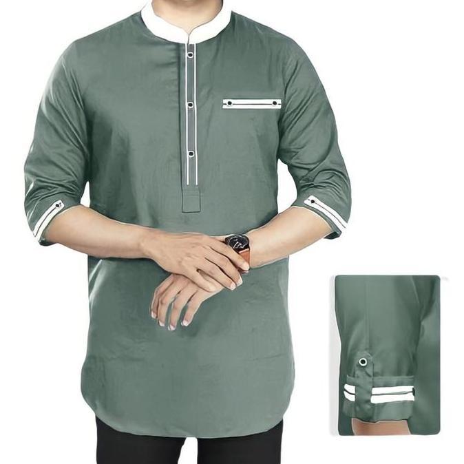 PIK - Koko Kurta Ilham S M L XL XXL 3XL Pakaian Muslim Koko Kurta Pria Katun Toyobo Dewasa Baju