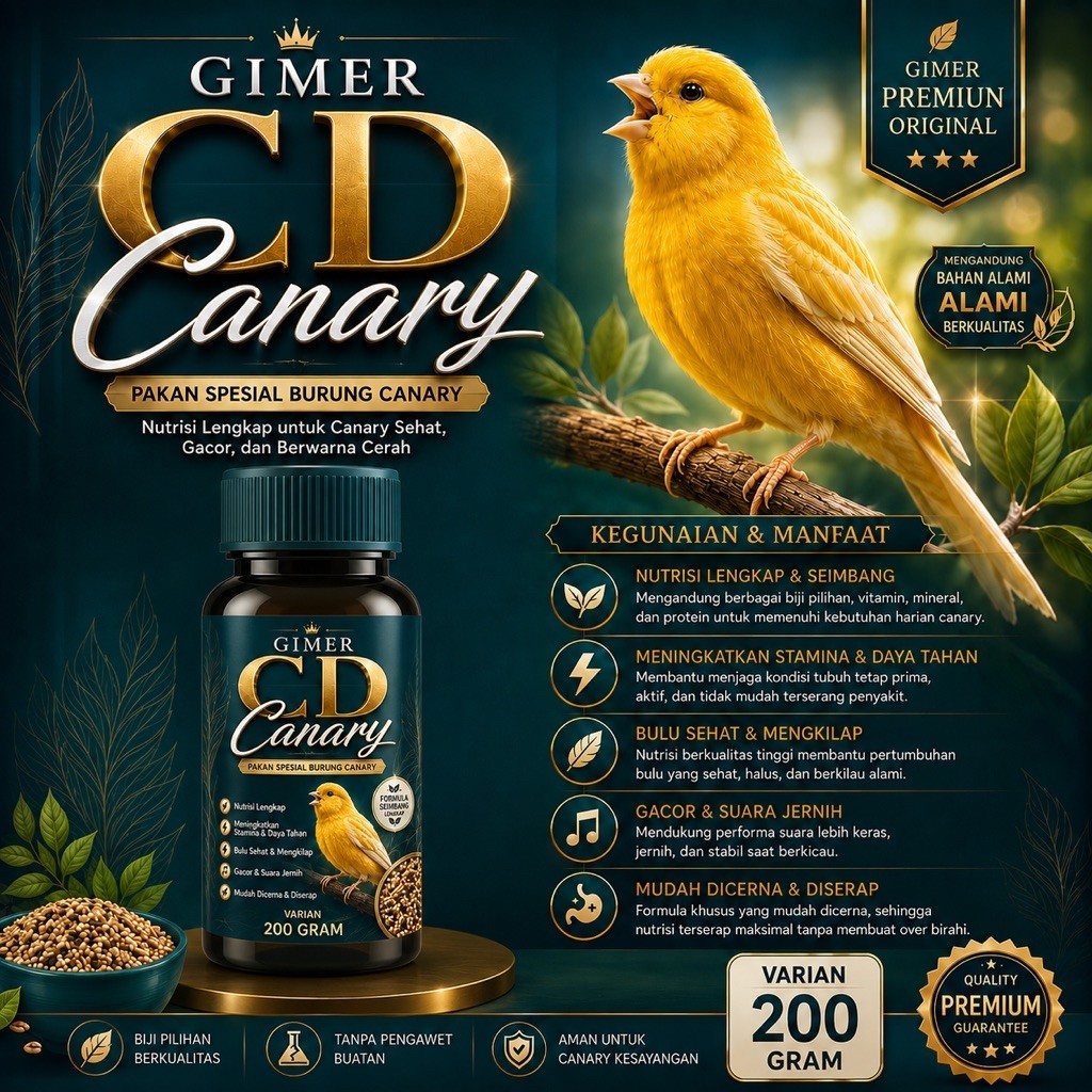 GIMER CD Canary Pakan Spesial Burung Canary 200 Gram Varian 200 Gram