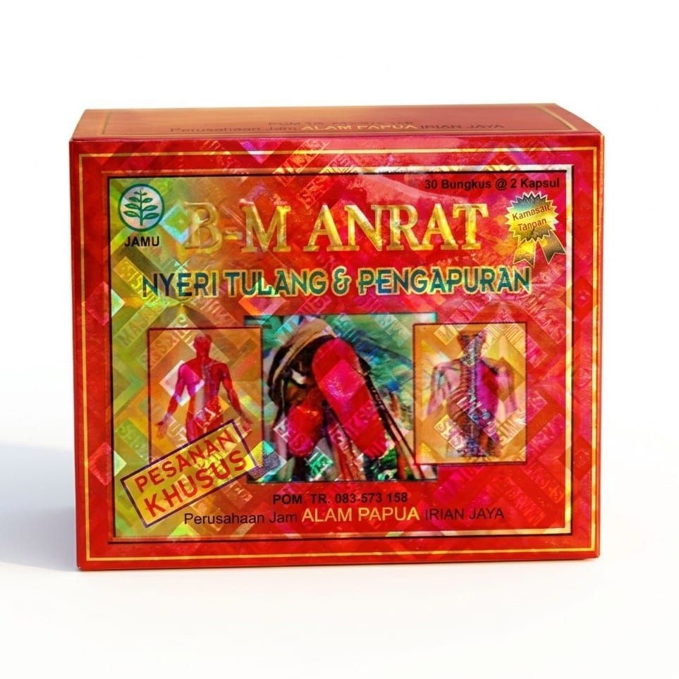 BM ANRAT Kapsul Original 1 Box 30 Saset 2 Kapsul Herbal Nyeri Sendi & Tulang