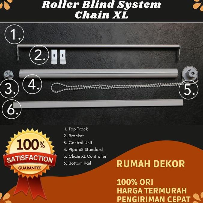 Track Roller Blind Chain XL System - Tanpa Kain