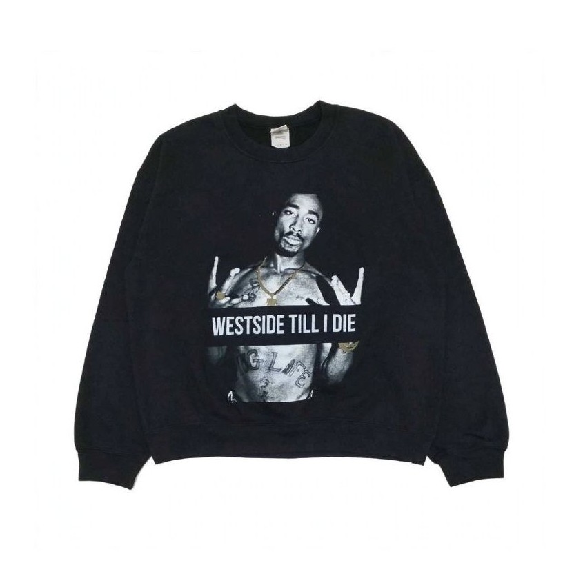 CREWNECK GILDAN X TUPAC SHAKUR HITAM / BLACK SECOND ORIGINAL