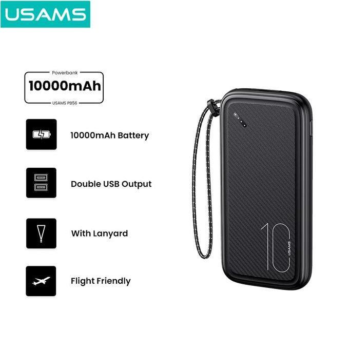 USAMS PB56 Powerbank 10000mAh With Lanyard Dual USB