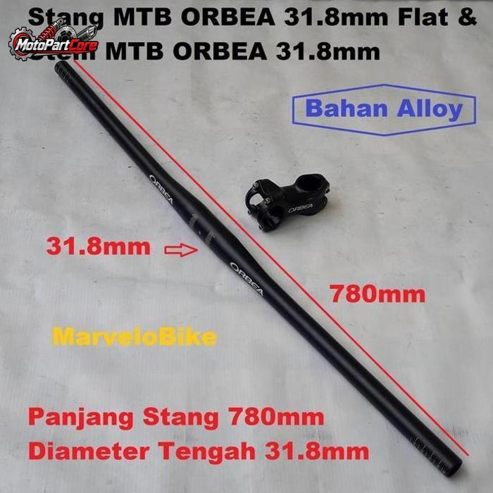 Handle Bar Flat Stang Lurus + Stem MTB ORBEA 31.8mm Oveize