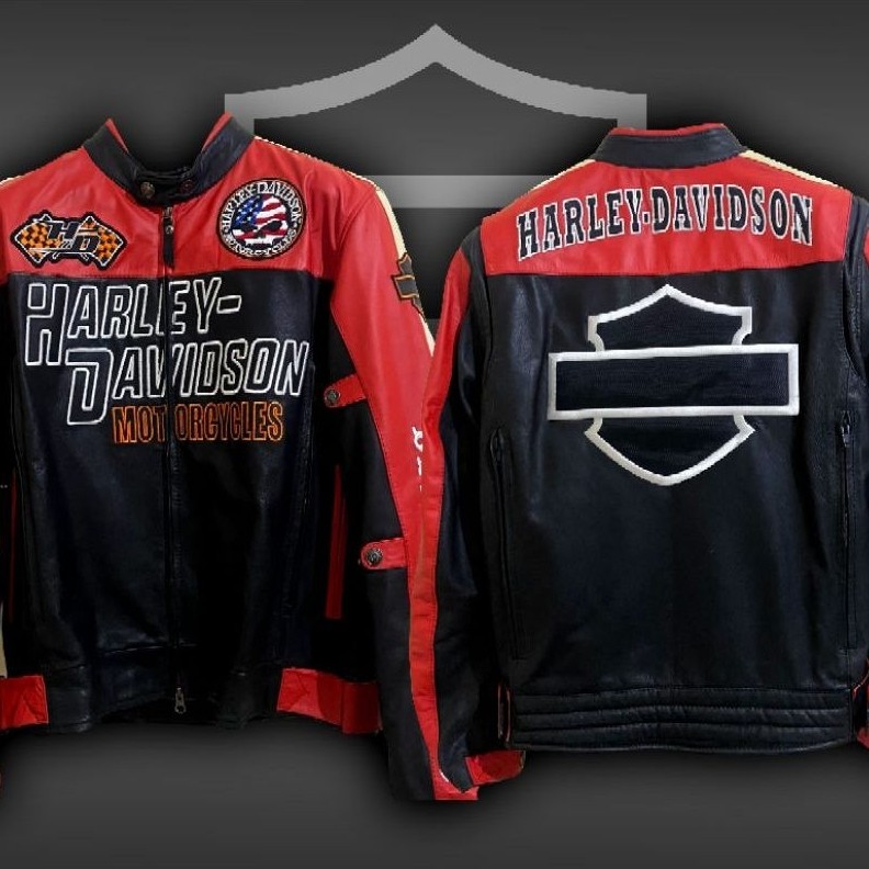 JAKET HARLEY DAVIDSON KULIT FULL BORDIR