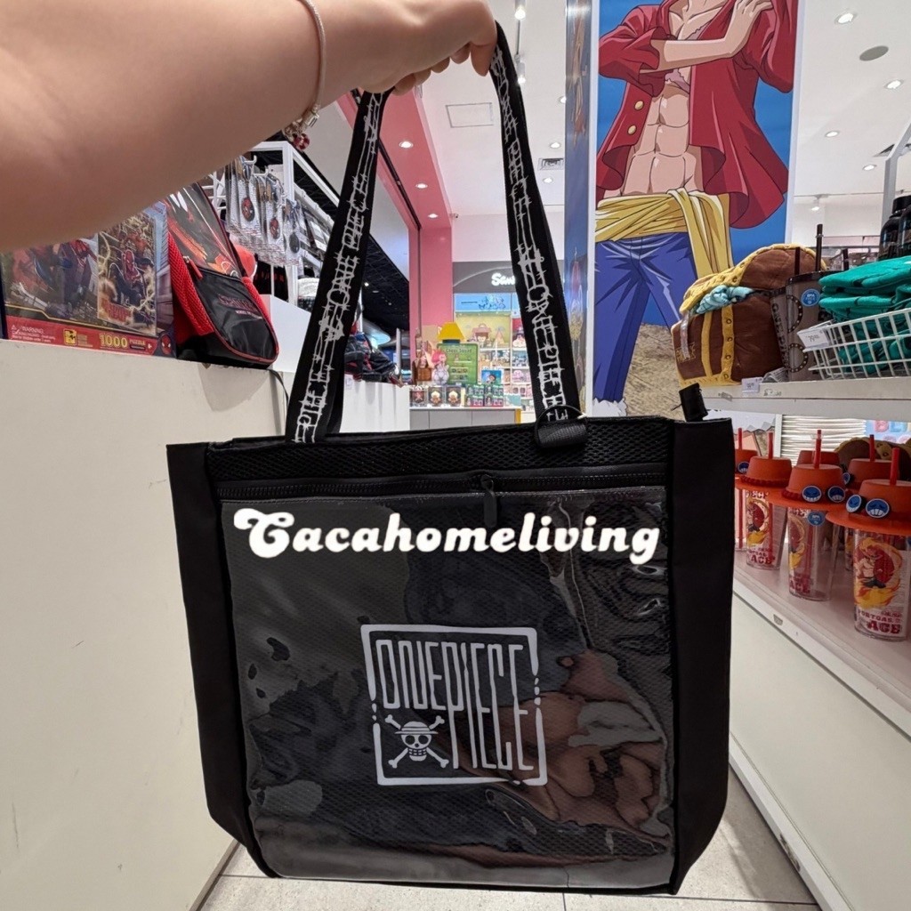 Miniso x One Piece - Tote Bag / Tas Bahu / Shoulder Bag Transparant Black One Piece Classic Retrospe
