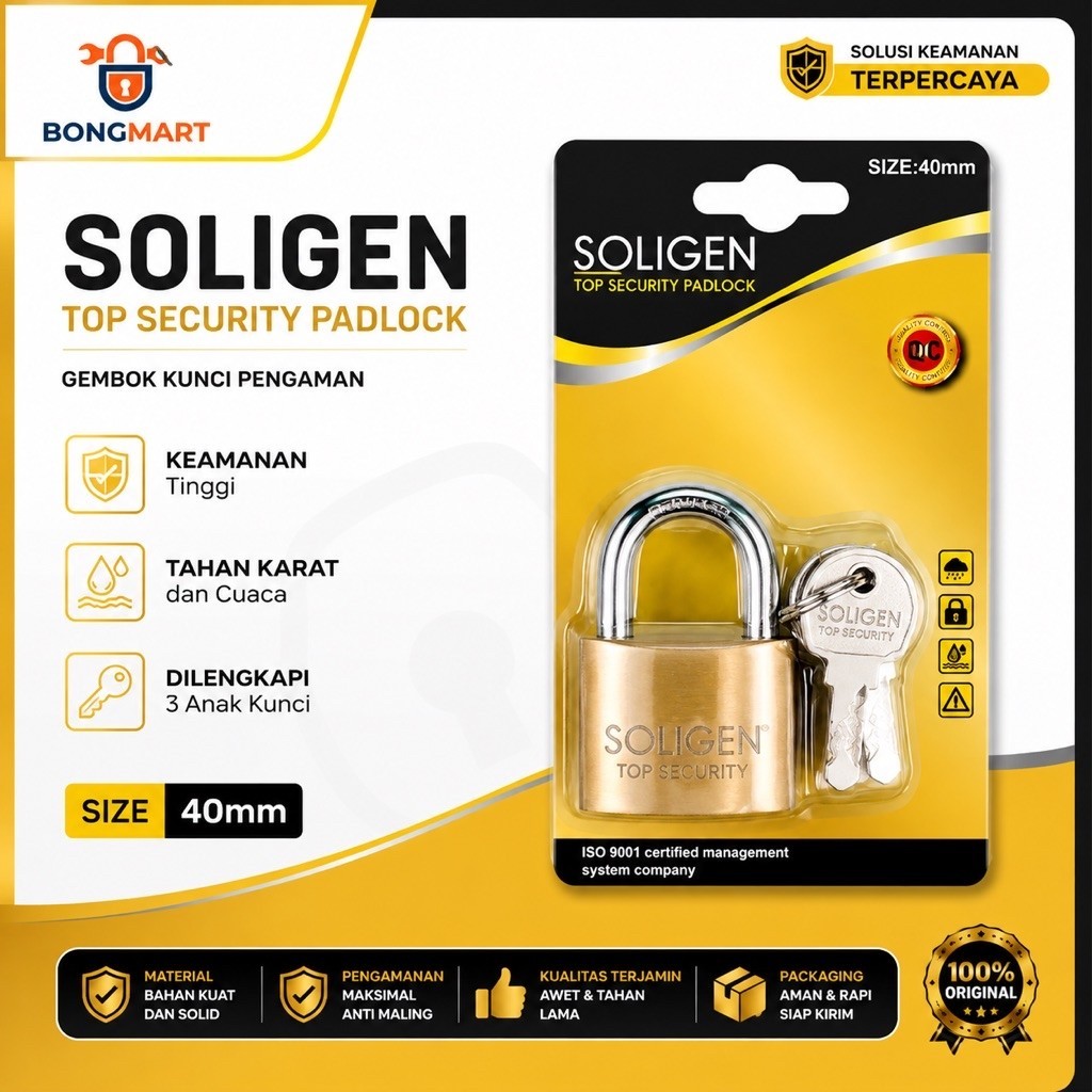 GEMBOK SOLIGEN / GEMBOK SOLIGEN KUNINGAN 40 PDK