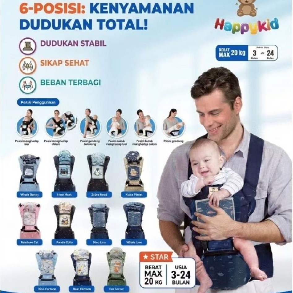 Hipseat Gendongan bayi hipseat 6 posisi /gendongan depan bayi