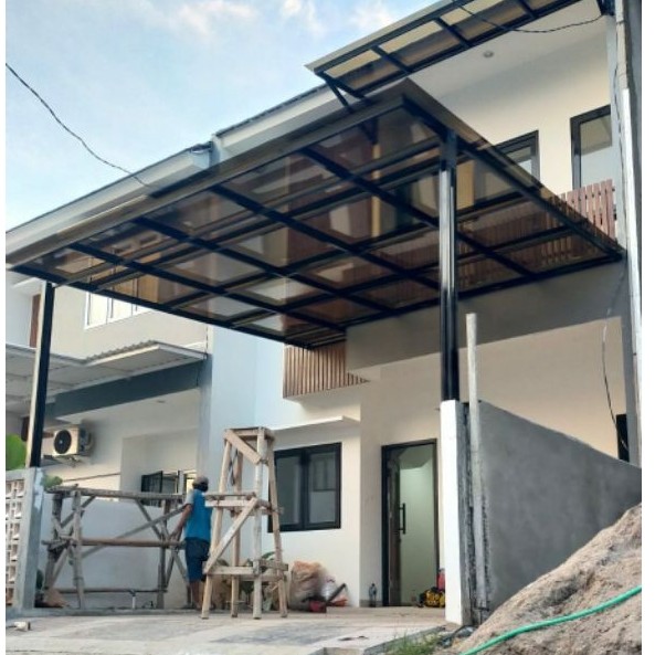 kanopi besi hollow galvanis atap solarflat