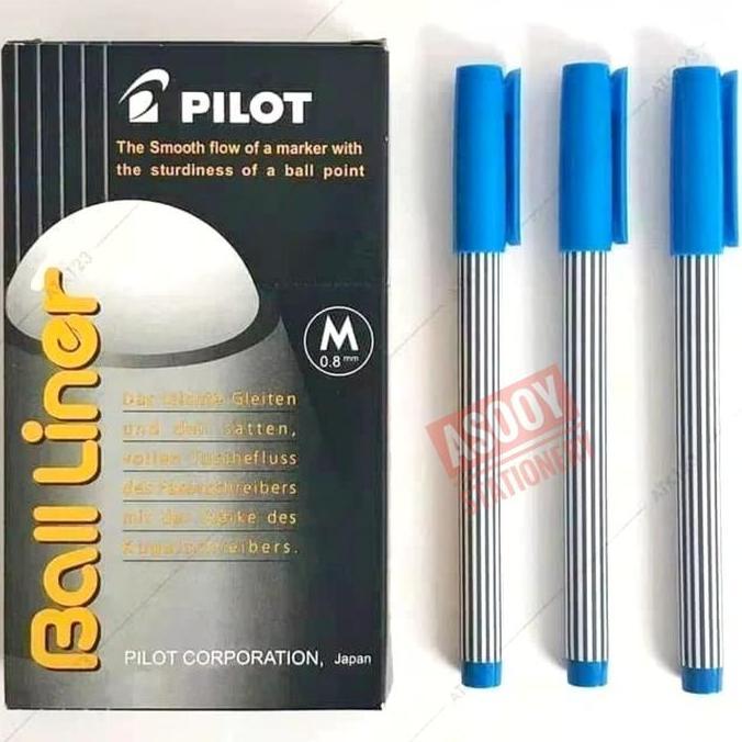 Threebook- Pulpen Pilot Balliner Biru Hitam Stationery