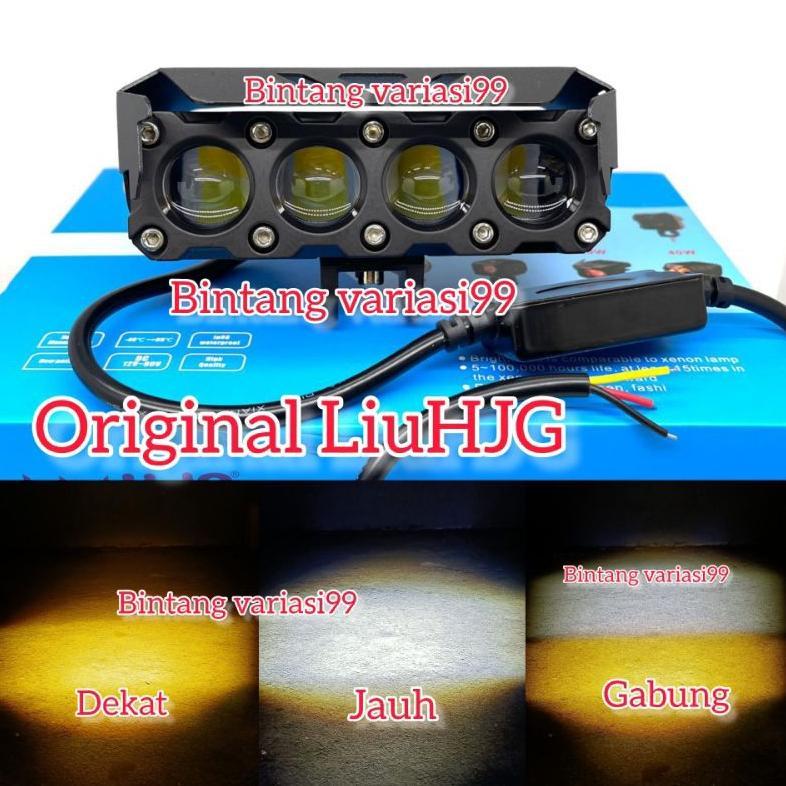 LAMPU TEMBAK LED FOGLAMP HJG 4 MATA 80 WATT LASER 4 MATA LIU HJG HIGH LOW PUTIH KUNING HARGA SATUAN