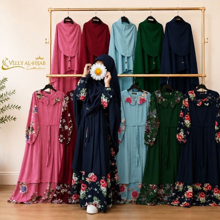 Set Gamis Anak Eliza Kids Wolfis Murah